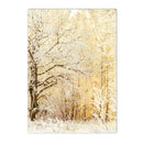 Nordic Forest House Canvas Wall Art by Axyaa - Winter Snow Fox Owl Deer Print