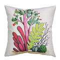 Axyaa Cactus Linen Cushion Cover 45x45cm for Home Decor - Green Plant Pillow Cover