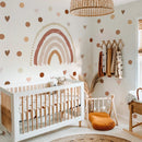 Axyaa Boho Rainbow Wall Decals: Waterproof Nursery Wall Stickers for Kids' Bedroom