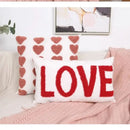 Axyaa Pink Velvet Ins Circle Love Pillowcase Embroidered Valentine's Day Bed Pillow Cover