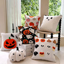 Embroidered Halloween Pillowcase Cojines Orange Pumpkin Spider Web Pillowcases
