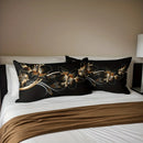 Axyaa Golden Floral Pattern Bedding & Quilt Cover Set: Soft, Comfortable, Perfect for Bedrooms