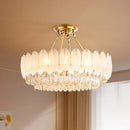 Axyaa Crystal Chandelier Stair Pendant Lamp Living Room Interior Lighting