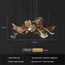 Axyaa Copper Branch Chandelier with Crystal Leaves for Luxury Home Decor