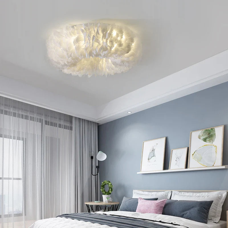 Axya LED Feather Ceiling Light: Nordic Design for Cozy Spaces