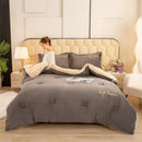 Axyaa Winter Milk Fleece Quilt - Thick Embroidered Cotton Quilt Core