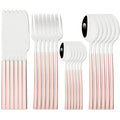Axyaa 24-Piece Black Stainless Steel Cutlery Set Flatware Tableware Silverware Kit