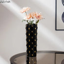 Axyaa Gold Spike Ceramic Vase Fake Flowers Modern Home Decor
