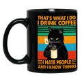 Axyaa Black Cat Coffee Mug, 11oz Ceramic Tea Cup