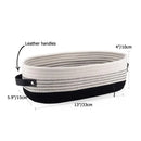 Axyaa Cotton Rope Storage Basket with Handle - Large Capacity Desktop Organizer