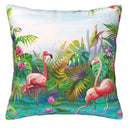 Axyaa Tropical Paradise Flamingos Pillow Covers - Sofa Bedroom Car Cushion Cover