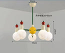 Axyaa White Glass Metal LED Chandelier: Modern Kitchen & Bedroom Pendant Lamp