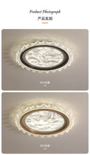 Axyaa Crystal Ceiling Lamp: Energy-Saving Round Light for Bedroom, Study, and Living Room