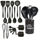 Axyaa 18Pcs Silicone Kitchen Utensils Set - Pink Non-Stick Cooking Tools