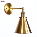 Axyaa Industrial Iron Plating Gold Wall Lamp for Restaurant Coffee Bar Bedroom