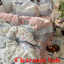 Axyaa Princess Floral Ruffles Bedding Set with Soft Duvet Cover, Bed Sheet, Pillowcases