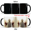 Axyaa Heat Color Changing Zombie Head Coffee Mug, Halloween Surprised Gift