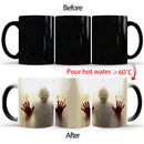 Axyaa Heat Color Changing Zombie Head Coffee Mug, Halloween Surprised Gift