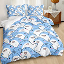 Blue Shark Kids Duvet Cover Set by Axyaa: Lovely Sea Animal Bedding with 2 Pillowcase