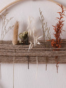 Axyaa Rustic Wooden Wall Hanging Vase with Dried Flowers & Jute Rope Decor