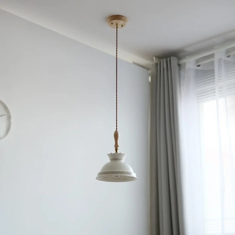 Axyaa Ceramic Shade LED Pendant Chandelier for Modern Nordic Decor