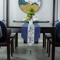 Axyaa Chinese Style Retro Table Runner with Tassel - Home Decor Embroidery Textile