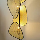 Axyaa Wabi Sabi Rattan Floor Lamp Handmade Designer LED Standing Light