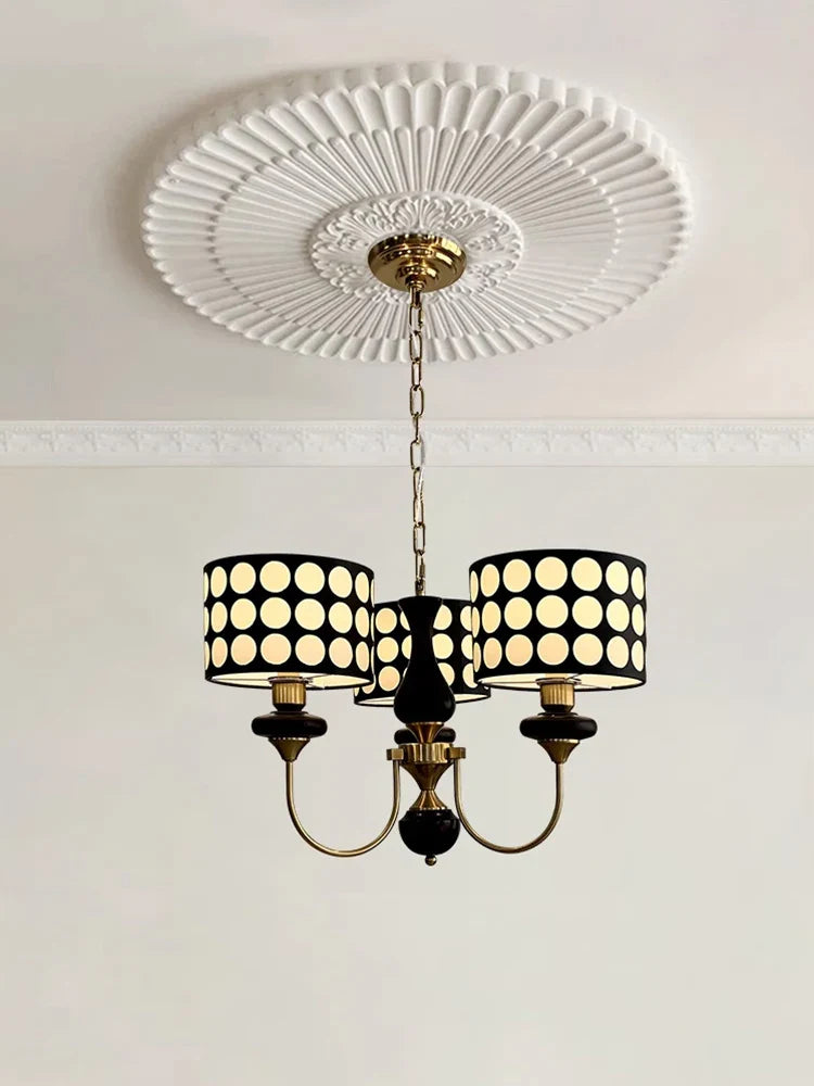 Axyaa Polka Dots Chandelier: Retro Style Round Pendant Lamp for Home Decor