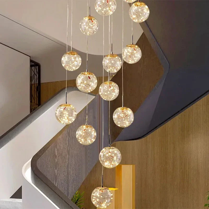 Axyaa Nordic Stair Chandelier Pendant Lights for Living, Bedroom, and Dining Room
