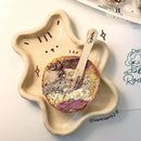 Axya Cute Bear Ceramic Plate Set for Kitchen Storage and Display
