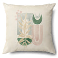 Axyaa Green Leaf Linen Pillowcase, Simple Style Decorative Sofa Cushion Cover