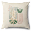 Axyaa Green Leaf Linen Pillowcase, Simple Style Decorative Sofa Cushion Cover