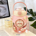 Axyaa Kawaii Cat Panda Water Bottle Kids Girls BPA-Free Portable Drinking Bottle
