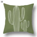 Axyaa Green Leaf Geometric Print Decorative Pillowcase for Home & Office