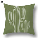 Axyaa Green Leaf Geometric Print Decorative Pillowcase for Home & Office