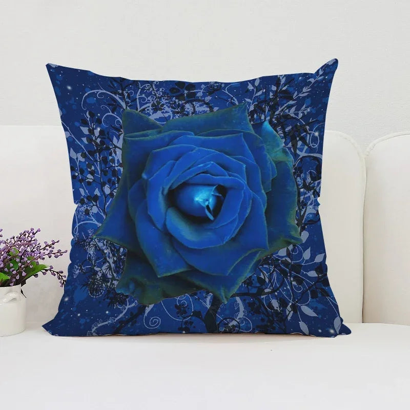 Axyaa Velvet Floral Pillow Covers for Home Decor and Sofa, 50x50 Throw Pillowcases
