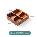 Axyaa Acacia Wood Snack Plate and Salad Bowl Set - Chinese Style
