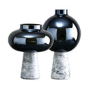 Axyaa Geometric Circle Star Flower Vase - Handcrafted Glass Home Decoration