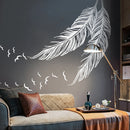 Axyaa Carved Feather Wall Stickers - Home Decor Self Adhesive Living Room Decals