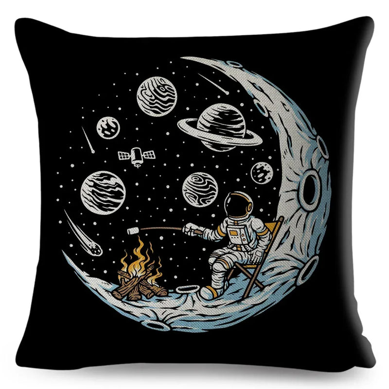 Axyaa Astronaut Sports Cushion: Fun Home Decor for Kids Room, Planet & Music Theme