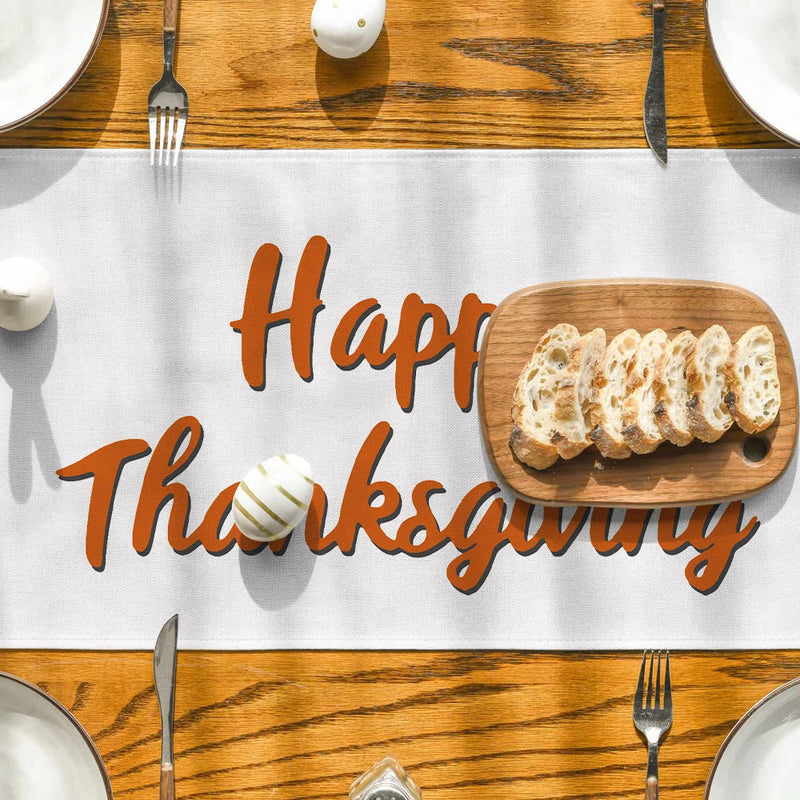 Axyaa Thanksgiving Pumpkin Coffee Leaves Table Runner