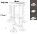 Axyaa Glass Cloud Staircase Pendant Lamp for Apartment Villa Living Room