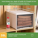 Axyaa Brown Drawer Storage Box for Clothes, Toys, Shoes - Space-Saving Organizer