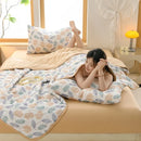 Axyaa Floral Print Quilted Comforter: Soft Single Double Blanket for Bed