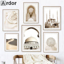 Moroccan Arch Islamic Calligraphy Canvas Wall Art for Home Decor by Axyaa