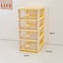 Axyaa Clear Plastic Desktop Organizer with Drawers for Office, School, and Makeup Storage