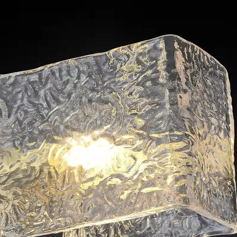 Axyaa Square Water Pattern Glass Wall Lamp Modern Sconces for Indoor Lighting
