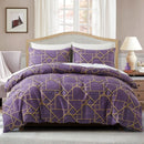 Geometric Boho Duvet Set + Pillowcase, 2/3pc Polyester Bedding, Single King Size, Axyaa Brand