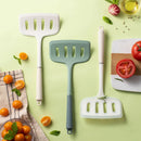 Silicone Wide Spatula with Wooden Handle by Axyaa - Non-Stick Cooking Tool