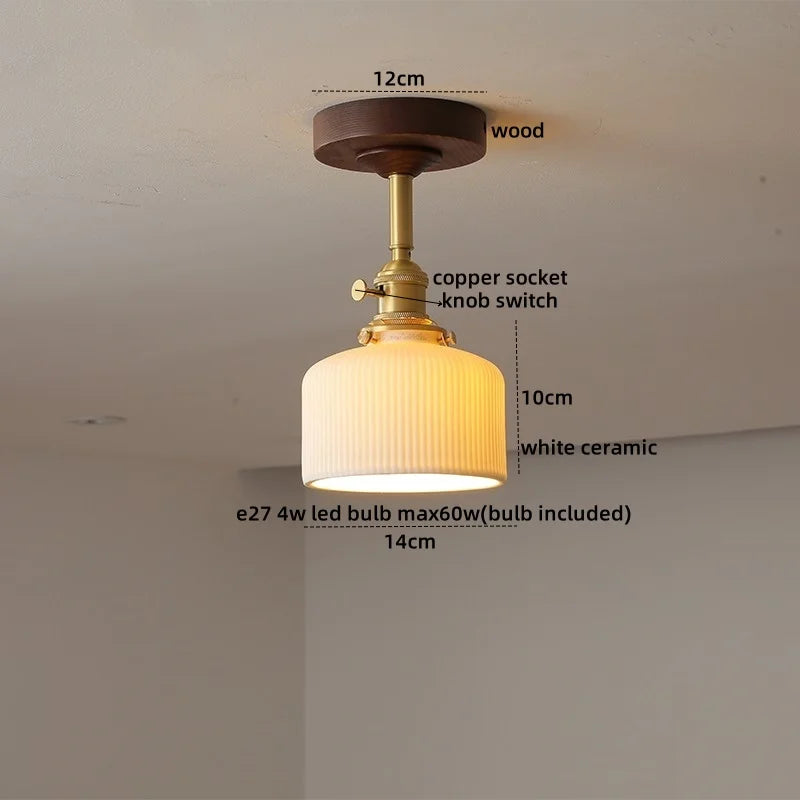 Axyaa Green Glass LED Ceiling Lights for Modern Indoor Lighting